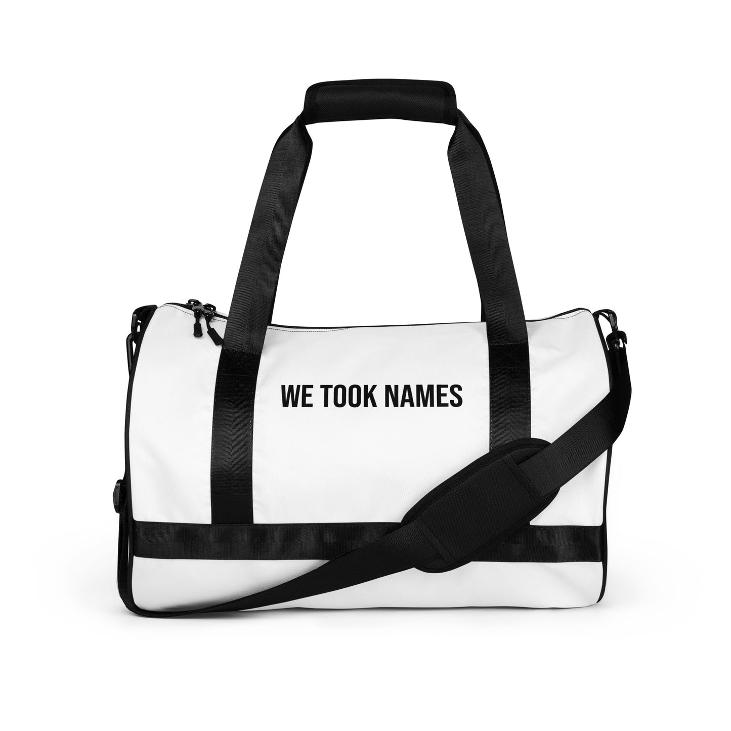 We Took Names athletic gym bag for athletes and sports teams to celebrate champions and a championship.