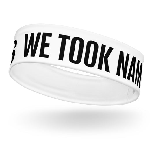 We took names sports headband for athletes, basketball and football players, and high school teams to celebrate a victory.