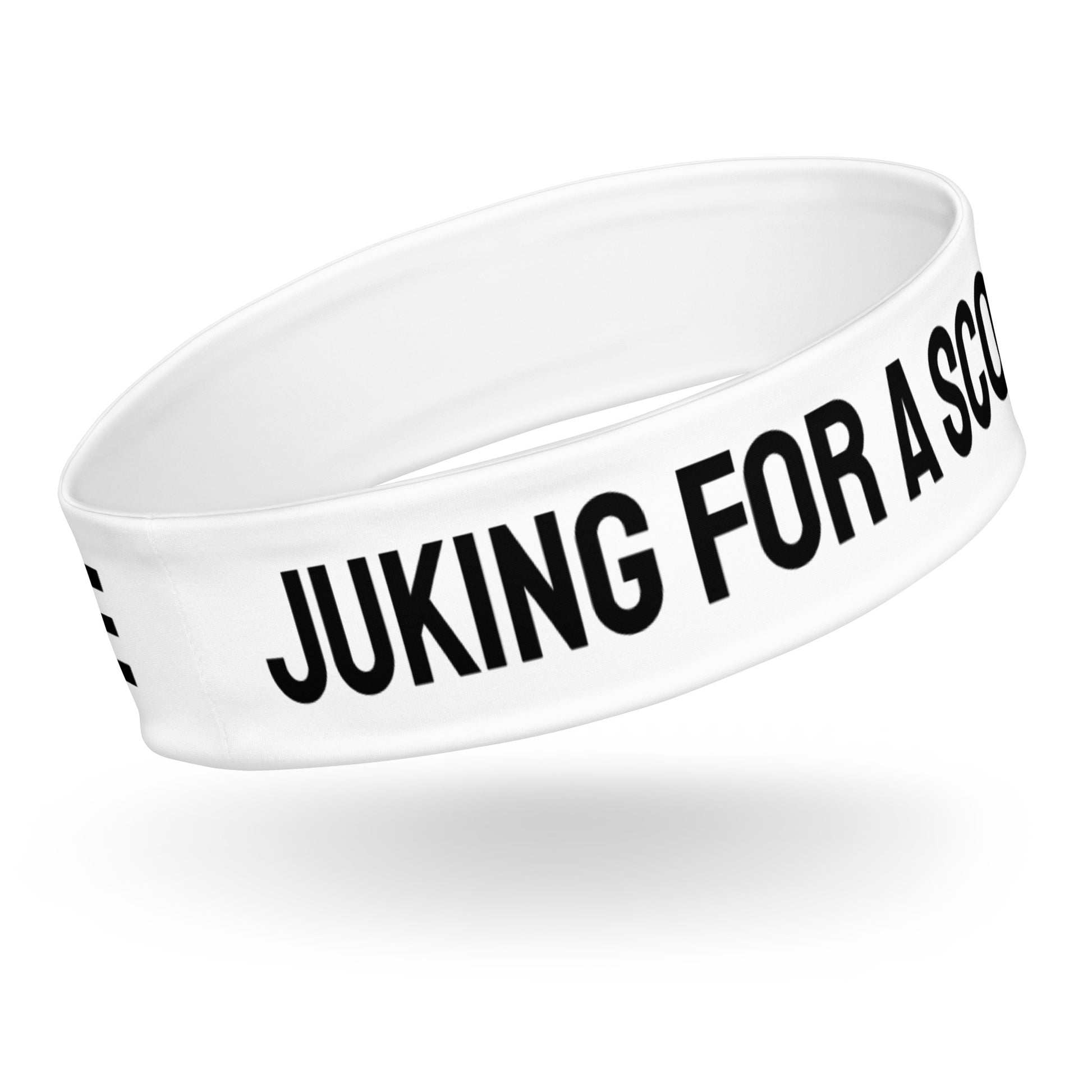 Juking For A Score sports headbands are for players and athletes who get the chance to score some points by having to juke their opponents.