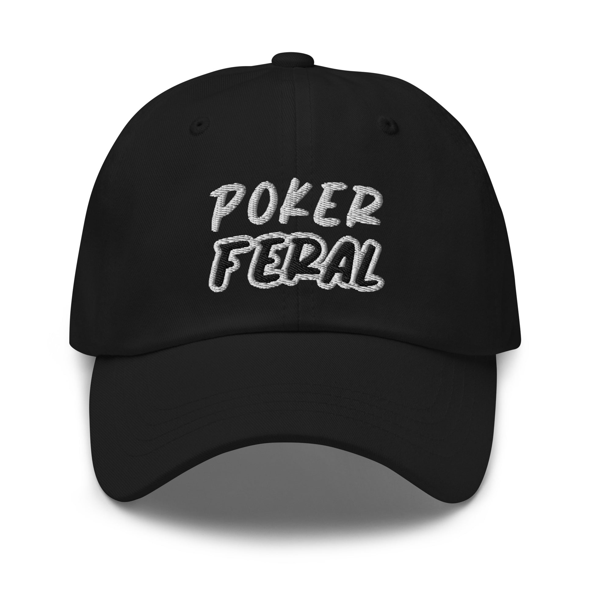 Poker Feral embroidered gaming ball caps are for players who go wild for playing the game.