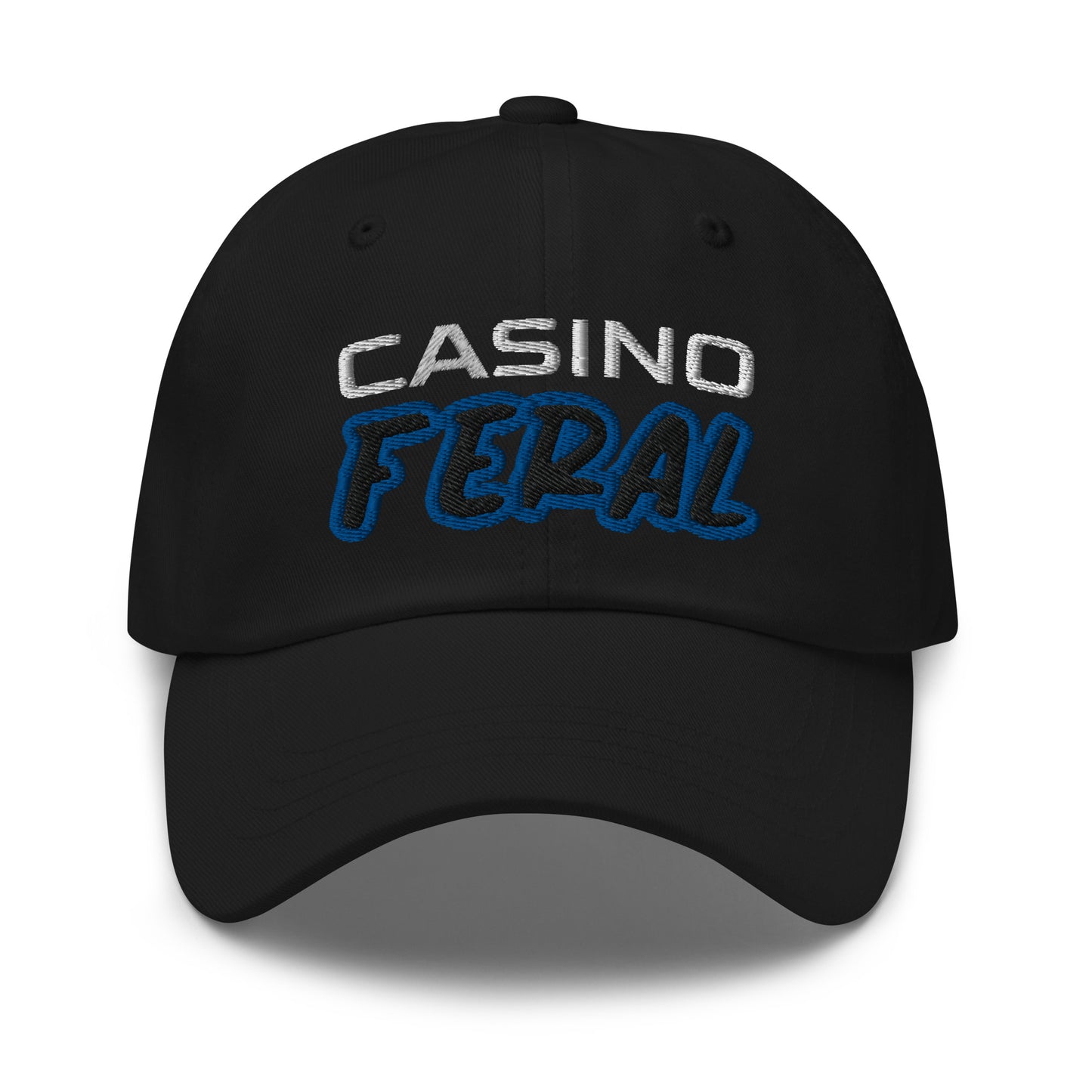 Casino Feral unisex embroidered gaming ball caps are for players and gamblers who go wild for gambling at casinos.