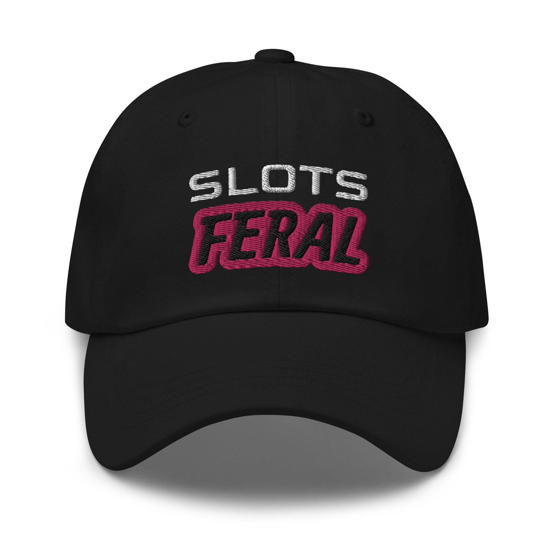 Slots Feral embroidered gaming ball caps are for players who go wild for playing slot games.