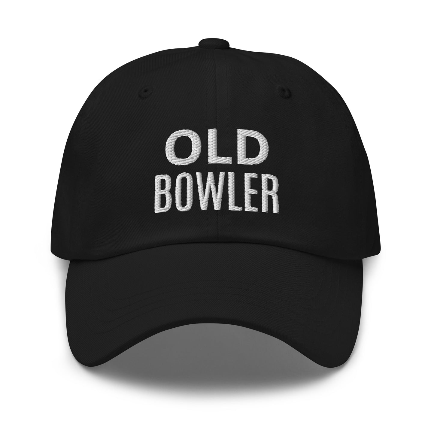 Old Bowler brand sports ball cap for veteran and former bowlers to share they bowled the lanes.