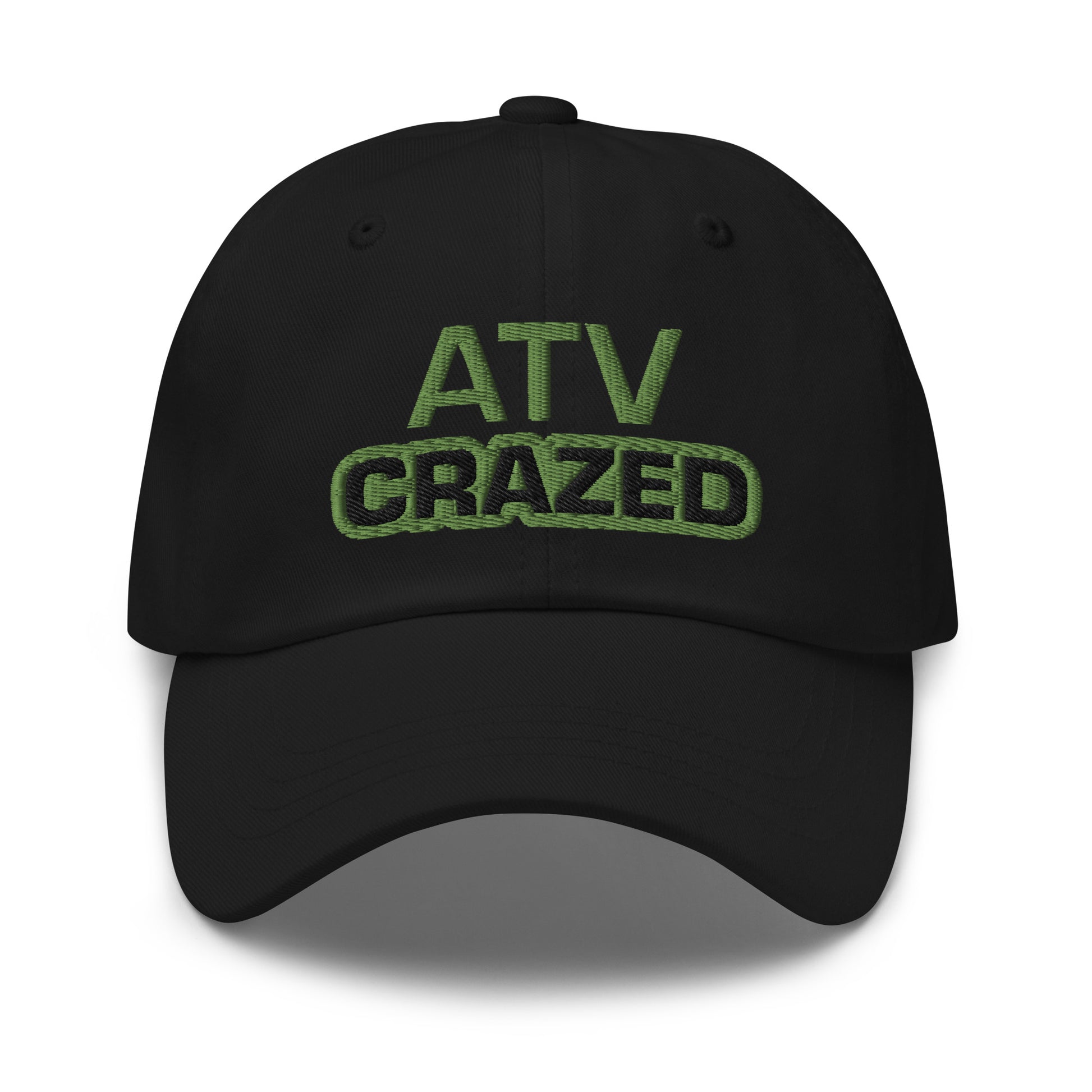 ATV Crazed unisex embroidered sports ball caps are for anyone who goes crazy for riding an ATV.