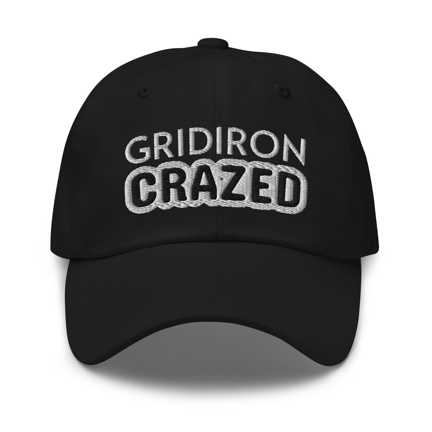 Gridiron Crazed embroidered sports ball caps are for players, coaches, and fans who go crazy for the game.