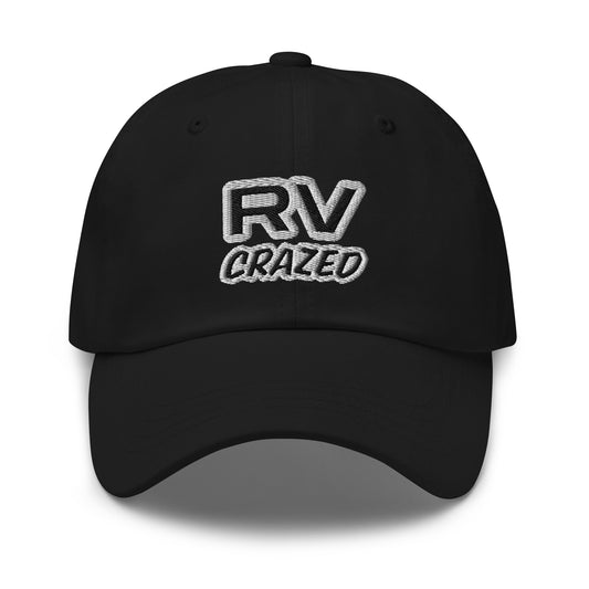 RV Crazed unisex ball caps are for drivers and passengers who go wild for trips in their recreational vehicle.