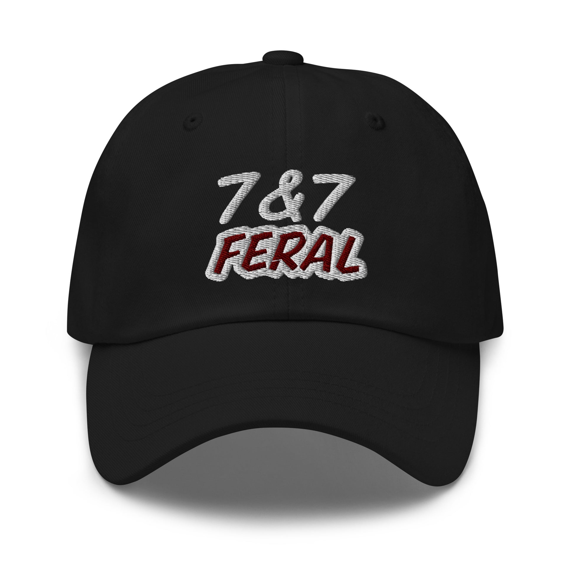 7&7 Feral Seven and Seven drink unisex embroidered ball cap is for people who go wild and crazy for drinking 7&7's and love their taste.