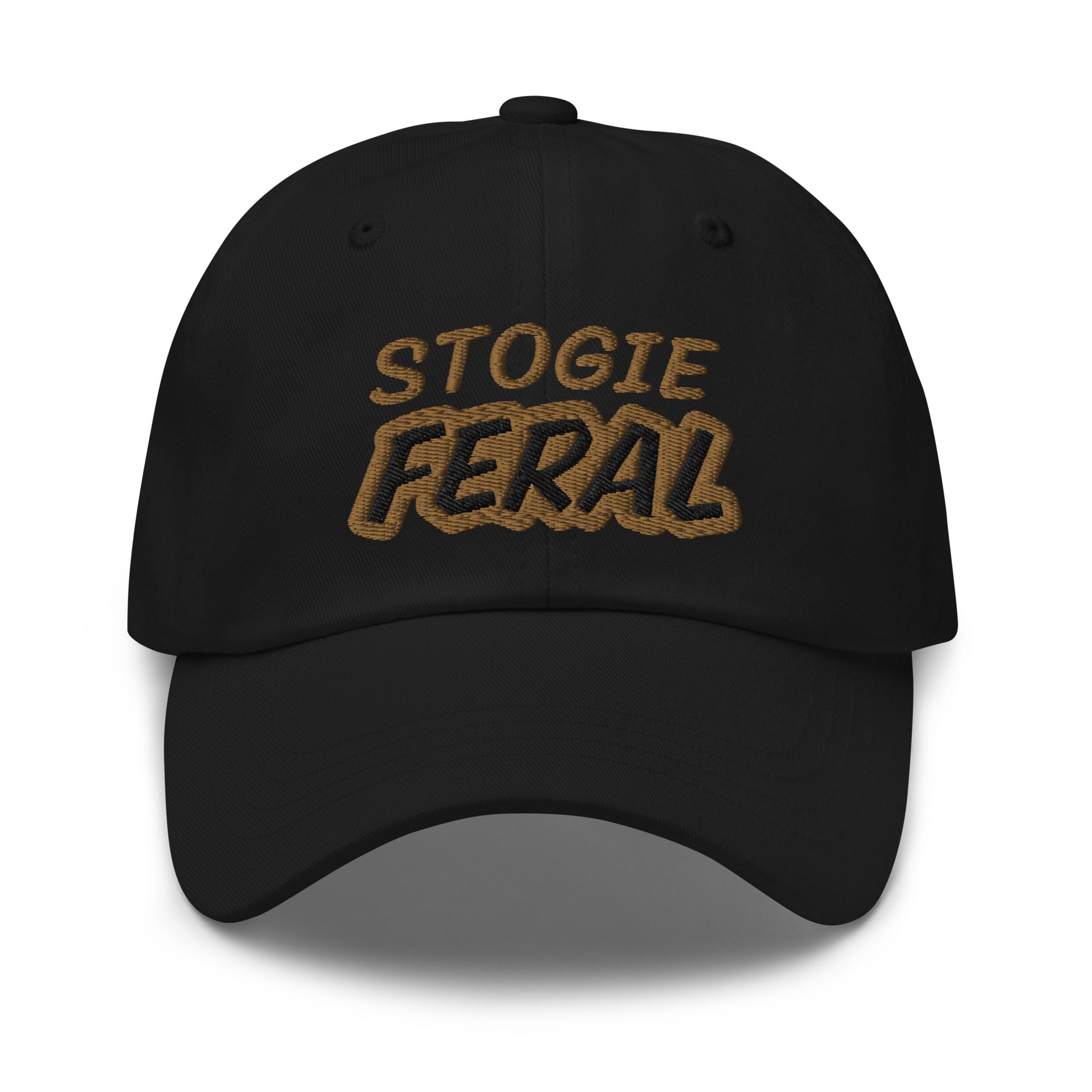 Stogie Feral unisex embroidered ball cap is for anyone who goes wild and crazy for cigars and appreciates their smell and taste.