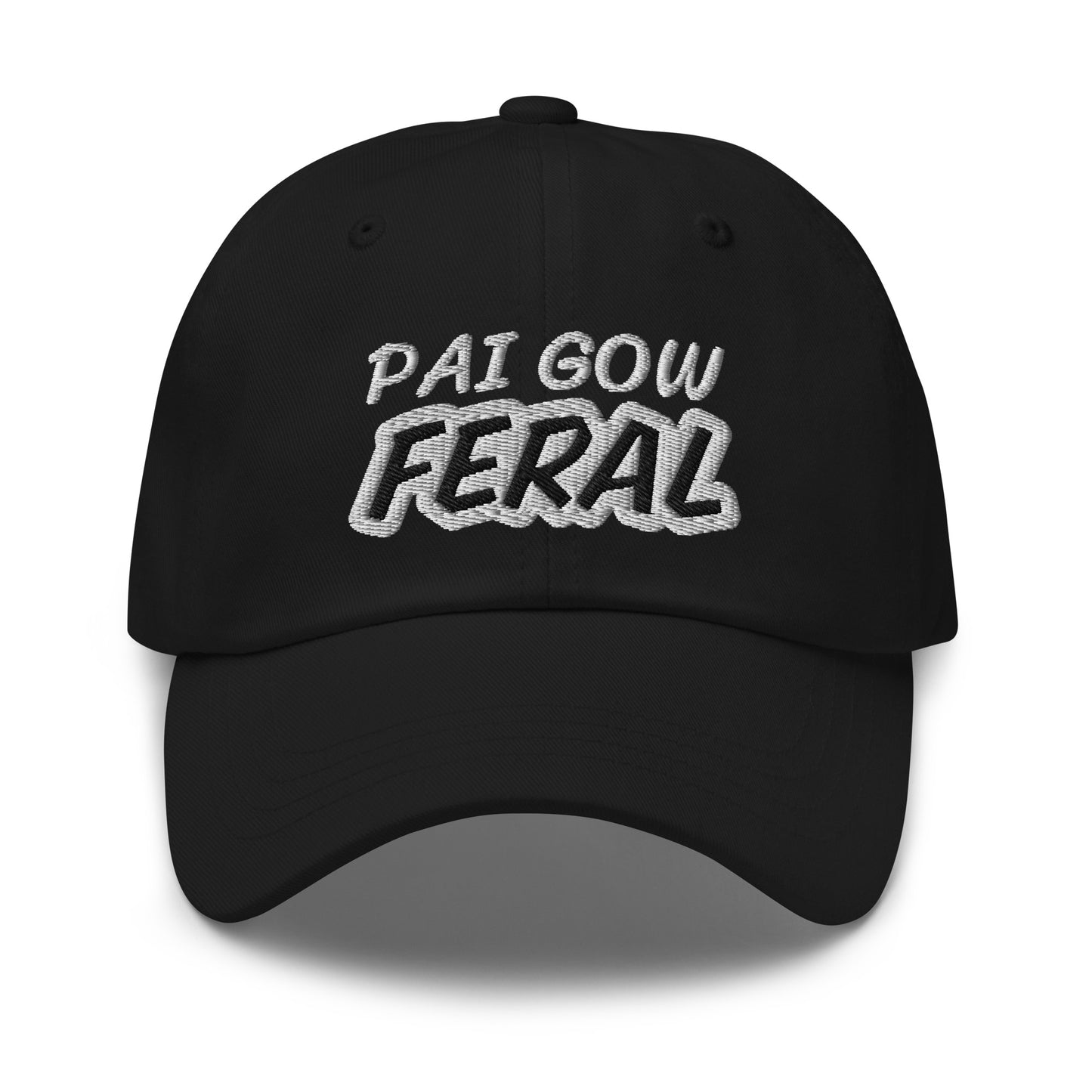 Pai Gow Feral unisex embroidered gaming ball caps are for players who go wild and crazy for playing the card game.