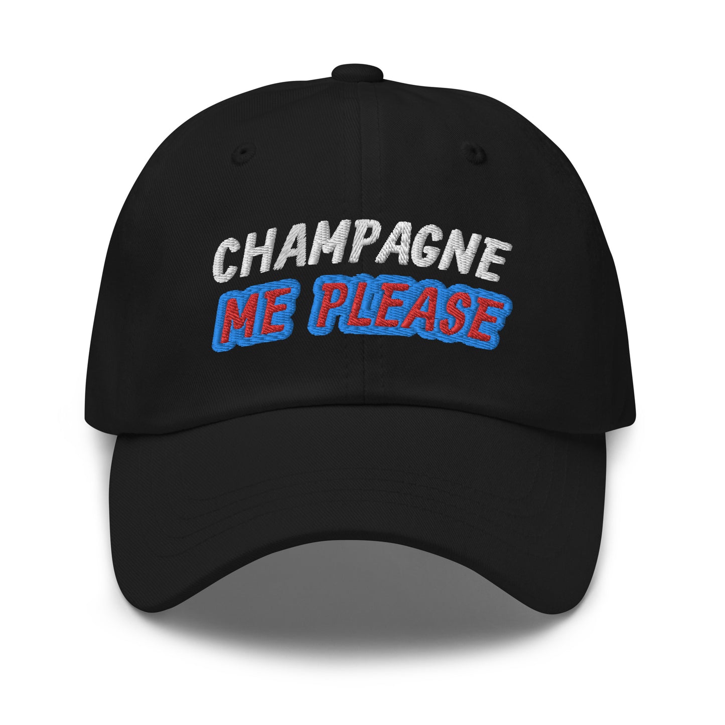 Champagne Me Please ball caps are for anyone who goes wild for the end of the year holiday season, festivities, and celebrating the new year