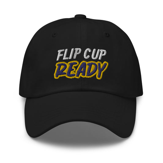 Flip Cup Ready embroidered party ball caps are for players who love the game, and this cool fun hat is designed for the avid player.