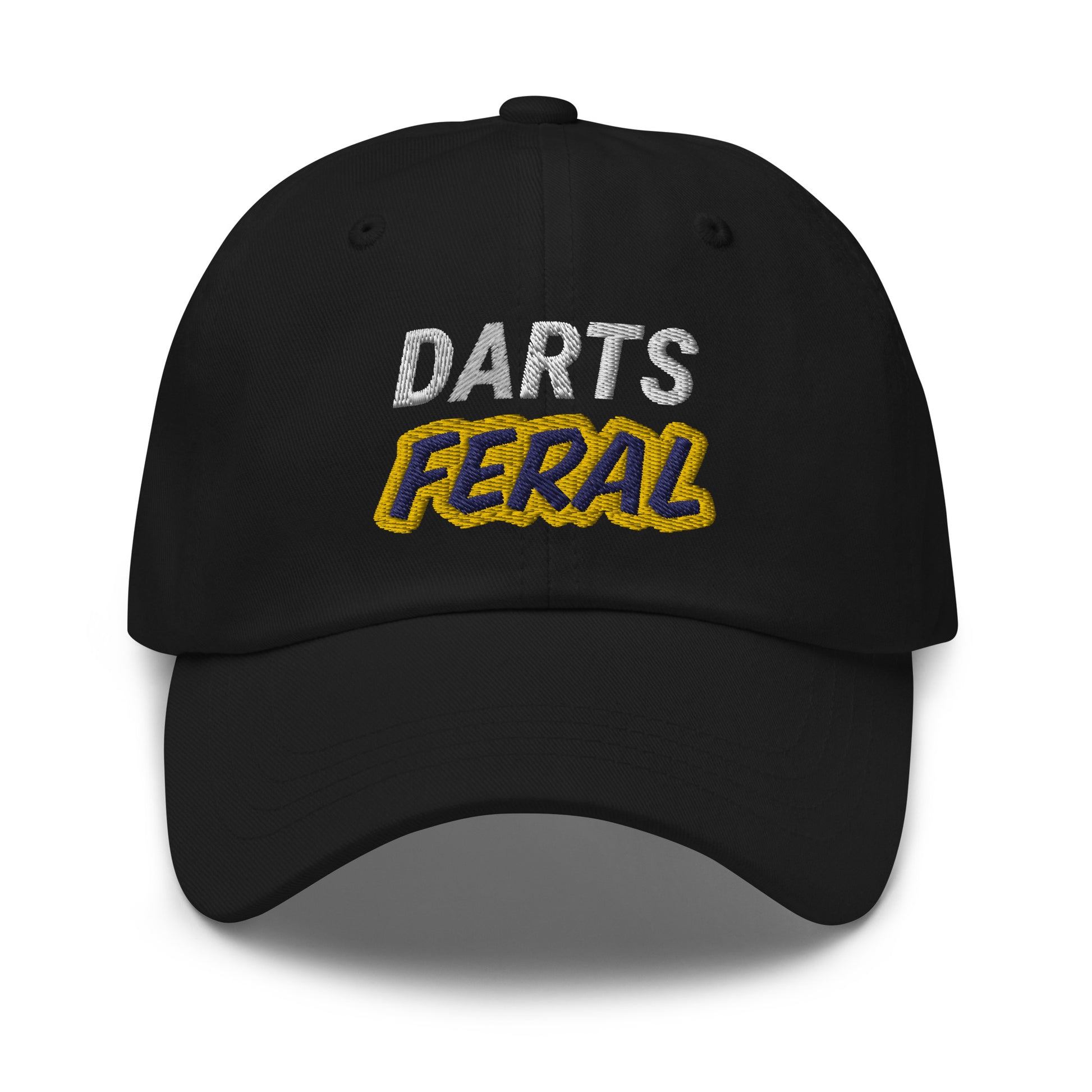 Darts Feral sports ball caps are for players who go wild for the game and love hitting bullseyes, and the hat makes a great gift.