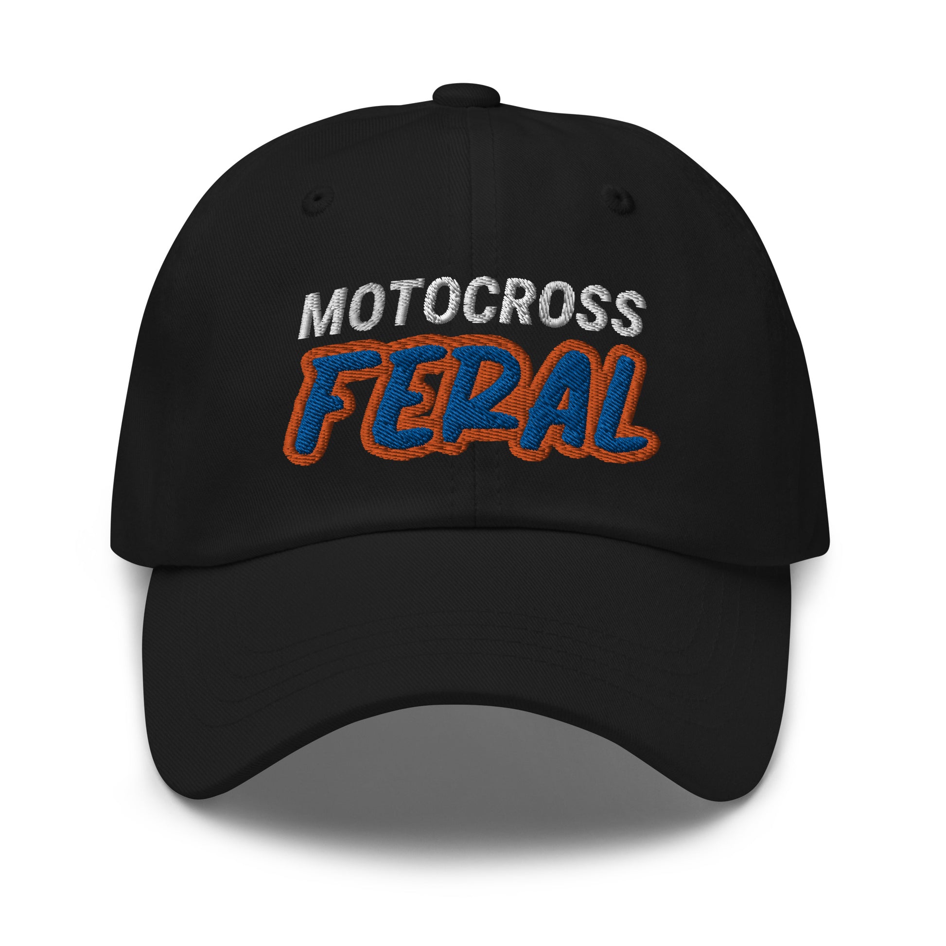 Motocross Feral embroidered racing ball caps are for all riders and fans who go wild for the sport and can't get enough of it.