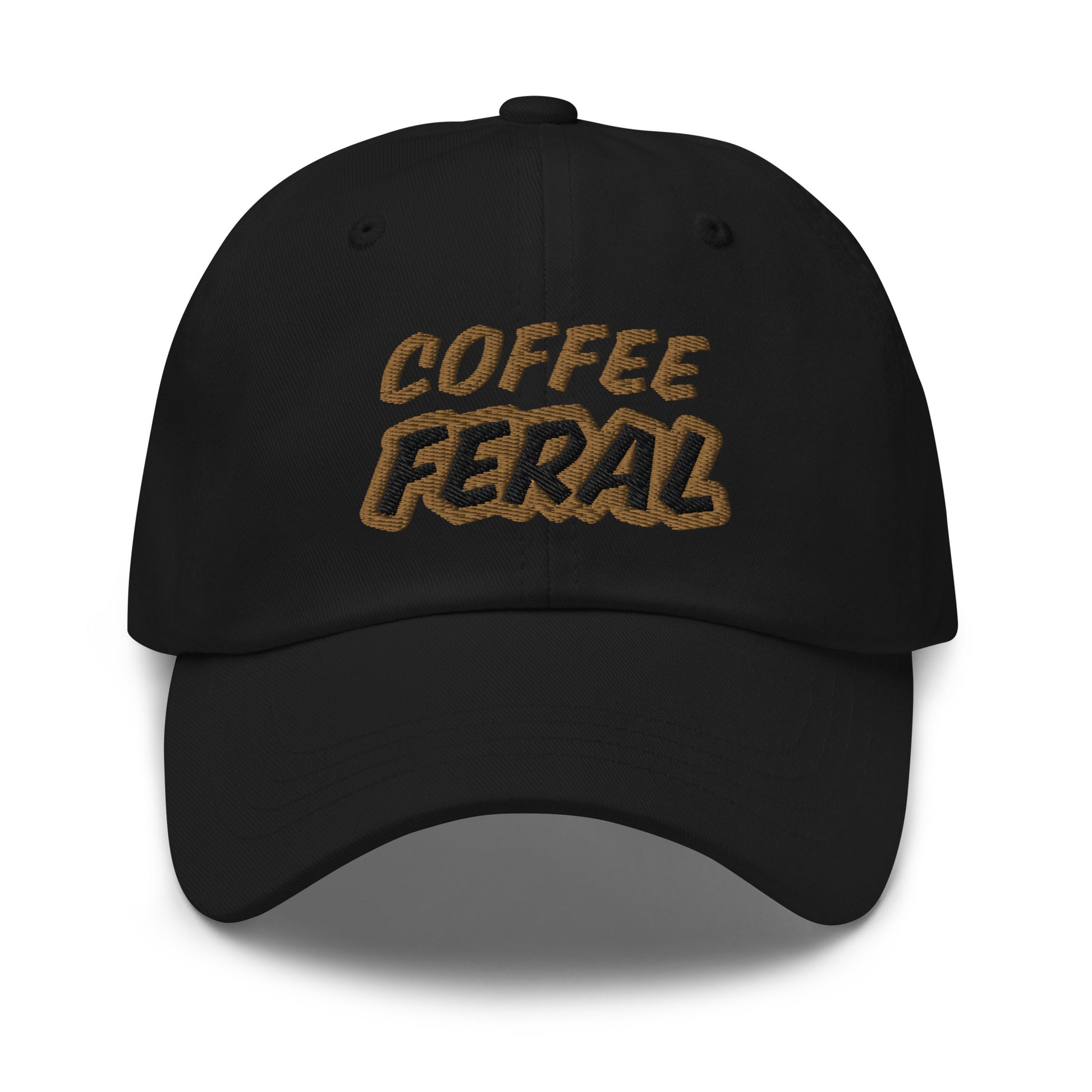 Coffee Feral Hat is for anyone who craves and goes wild and crazy for drinking java hot or cold with ice daily and several times a day.