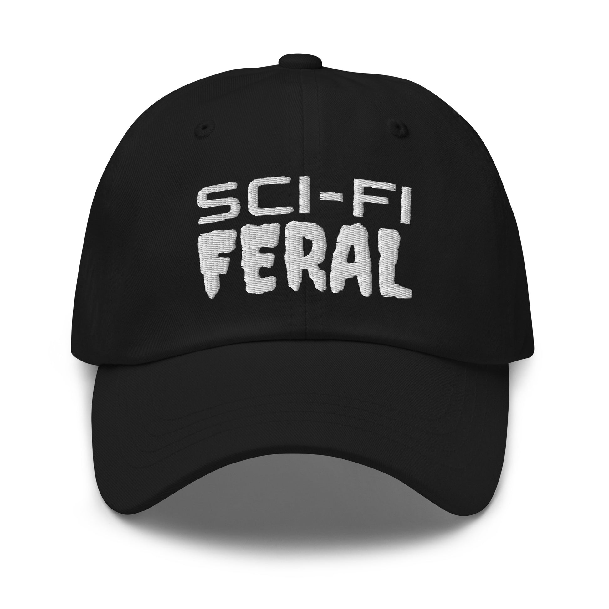 Sci-Fi Feral cool embroidered unisex hats for fans who are wild for science fiction movies, books, and anything to do with the genre.