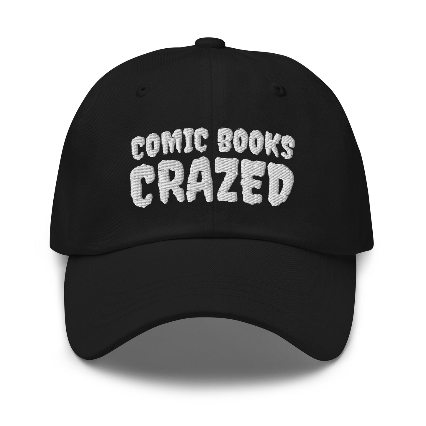 Comic Books Crazed unisex (for men and women) cool embroidered hats for fans who are crazy for the fun-filled animated stories.