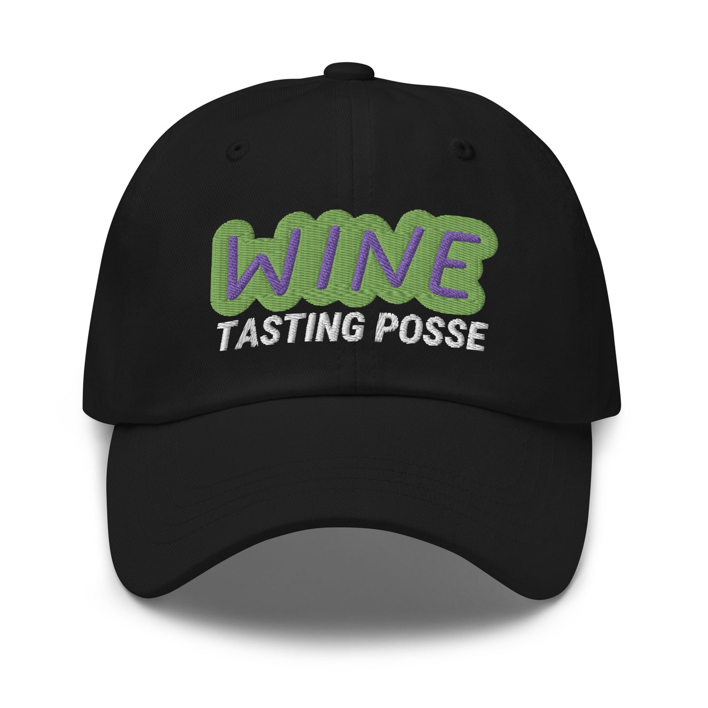 Wine Tasting Posse unisex cool embroidered hat is for people who love drinking vino and enjoying different types of wines with friends.