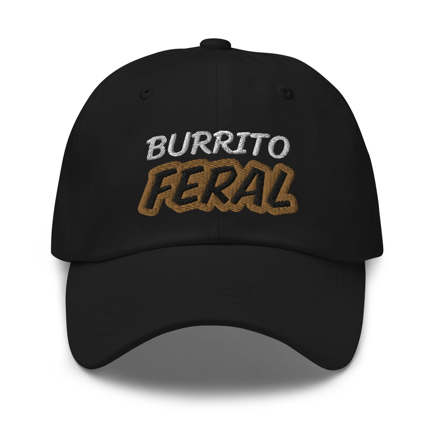 Burrito Feral unisex (for men and women) cool embroidered hat is for people who love and go wild and crazy for eating burritos anytime.