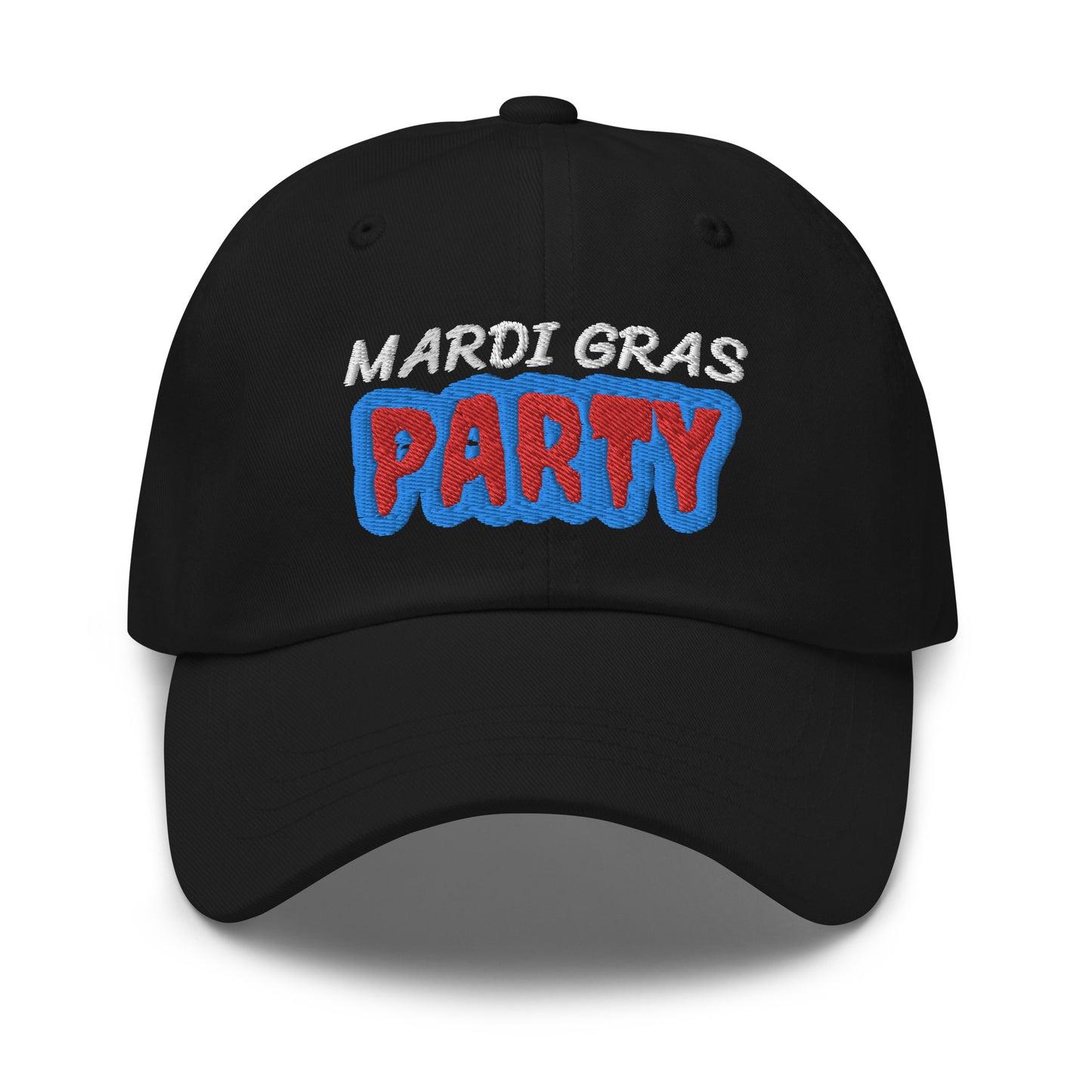 Mardi Gras Party unisex embroidered ball cap is for partiers who go wild and crazy for the New Orleans Carnival celebration.