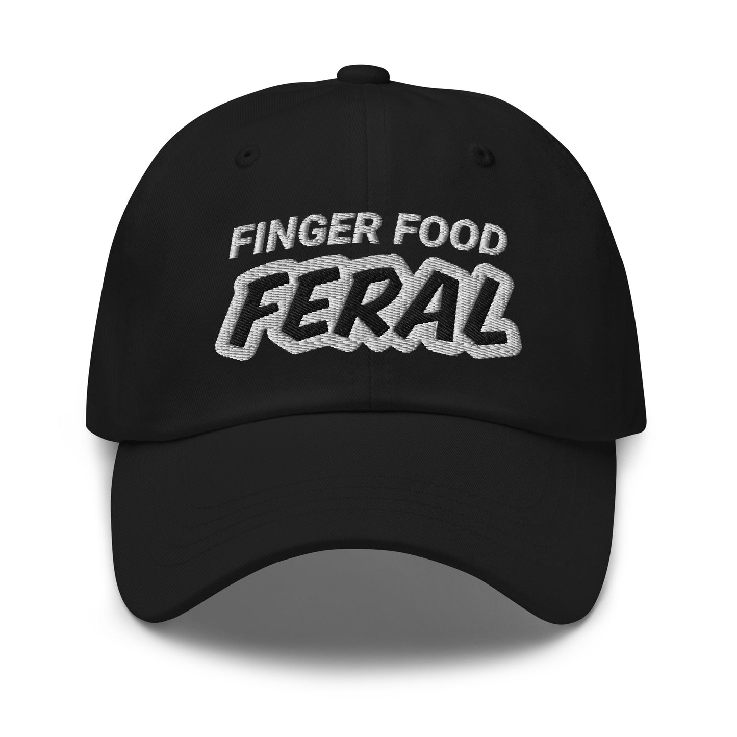 Finger Food Feral hat is for people who love and go wild and crazy for eating small yummy foods with their fingers and hands.