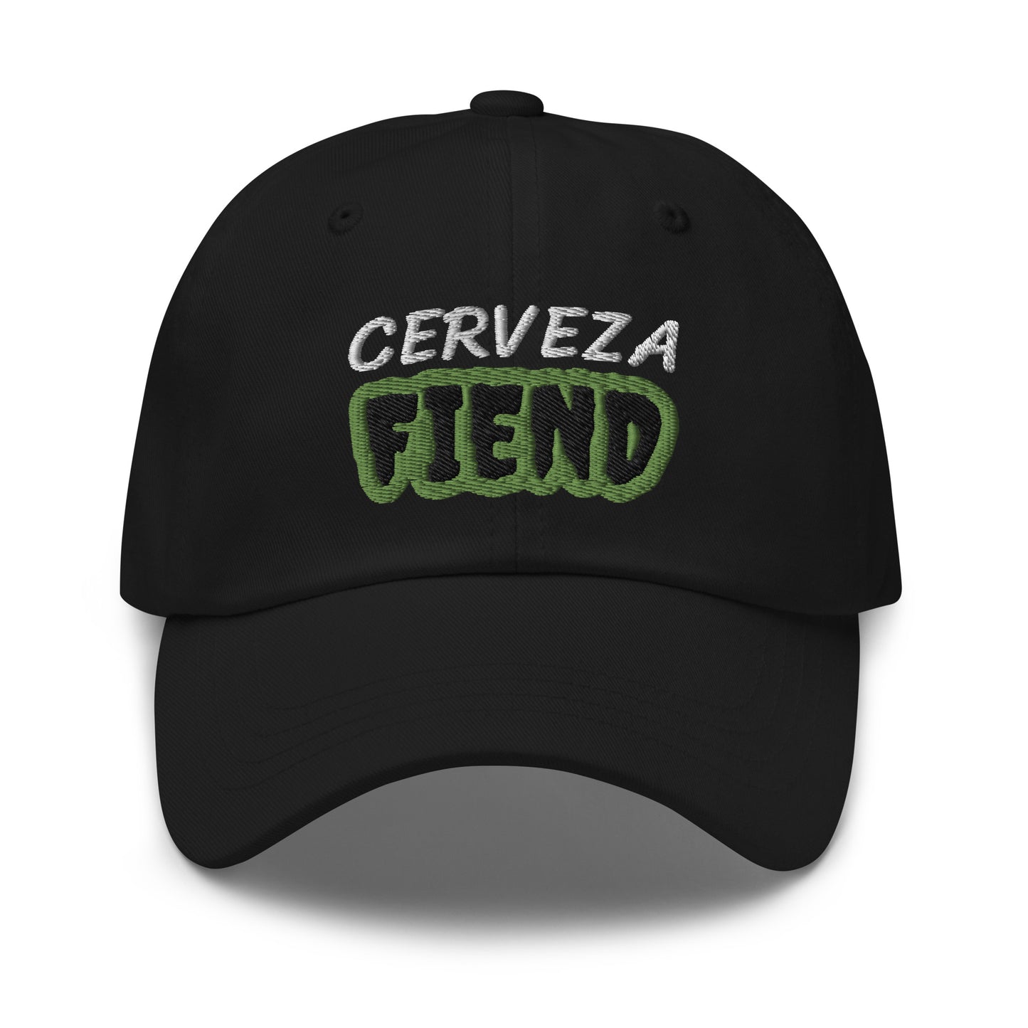 Cerveza Fiend unisex embroidered drinker ball cap is for the connoisseur who loves drinking beer anytime and appreciates its taste.