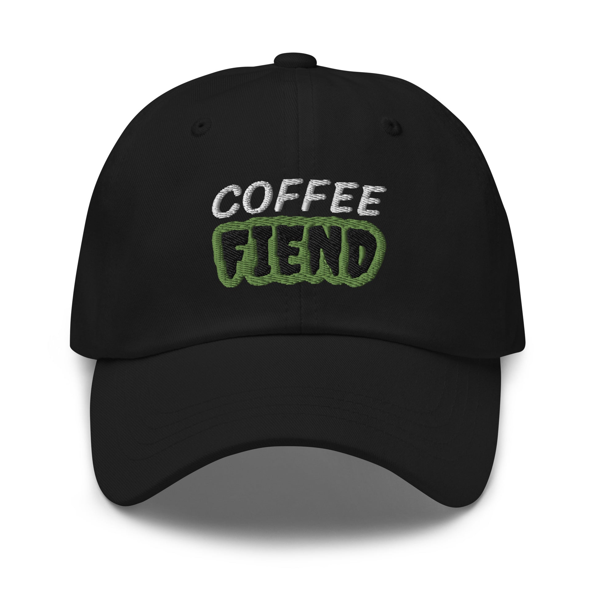 Coffee Fiend unisex embroidered drinker ball cap is for the connoisseur who loves drinking java anytime and appreciates its taste.