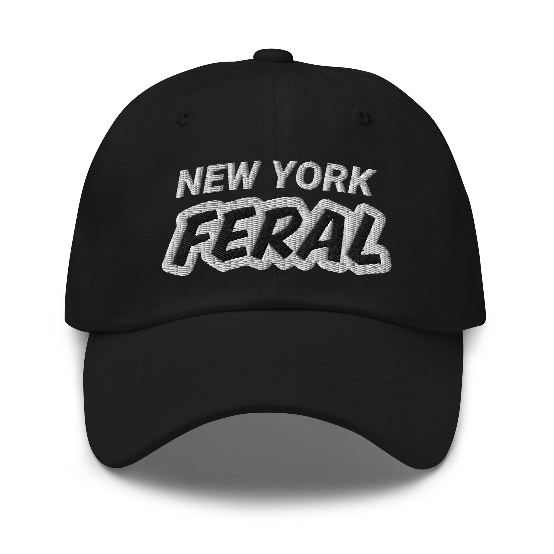 New York Feral unisex (for men and women) cool embroidered hat is for people who love and go wild and crazy for the Empire State.