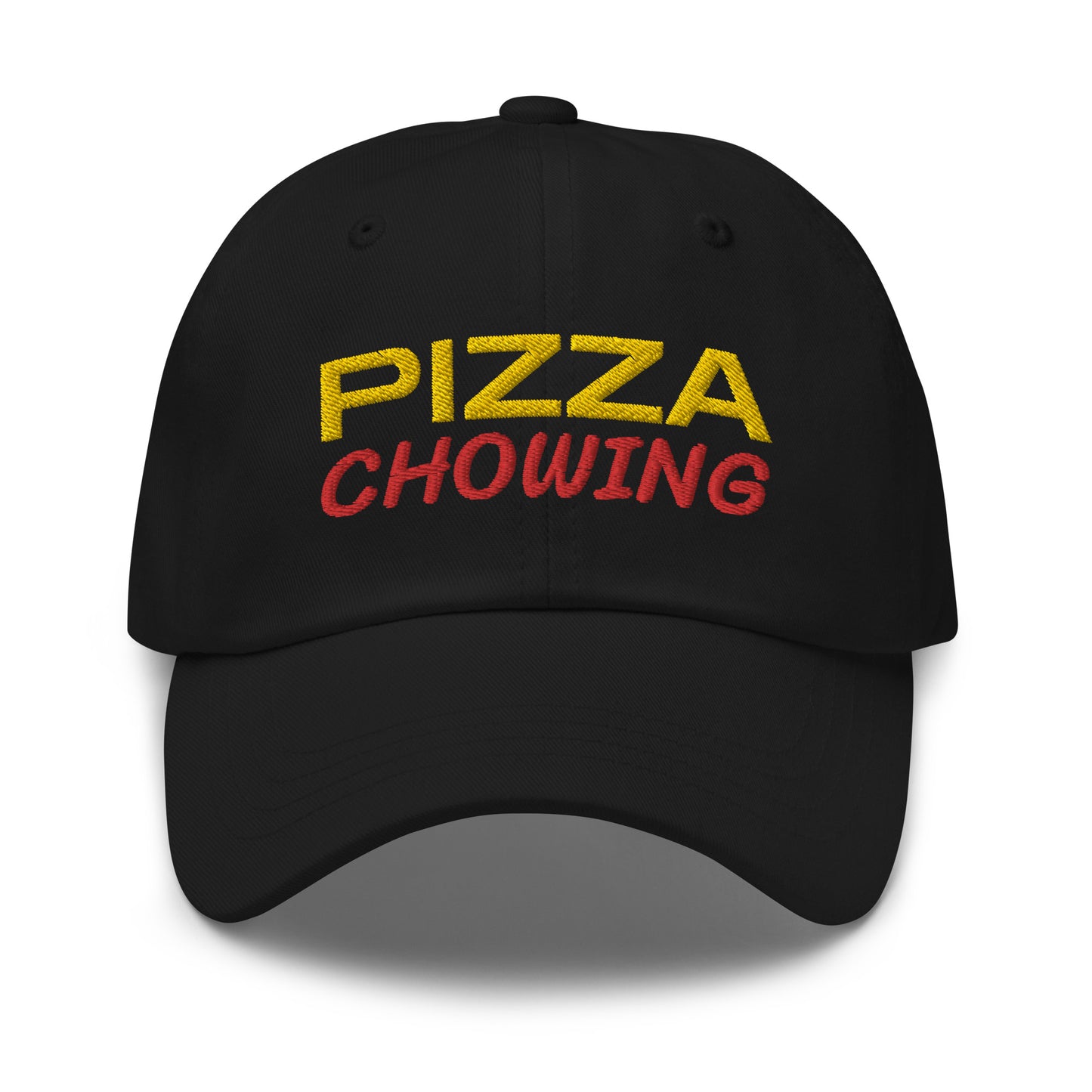 Pizza Chowing unisex cool and fun embroidered hat is for people who love and enjoy eating it anytime as a meal or snack.