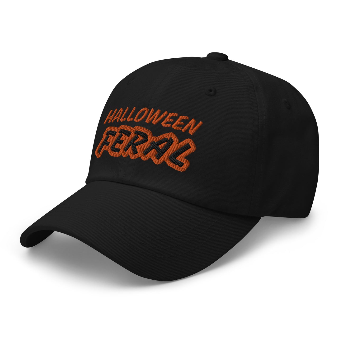 Halloween Feral™ Spooky Black or White and Orange Ball Cap