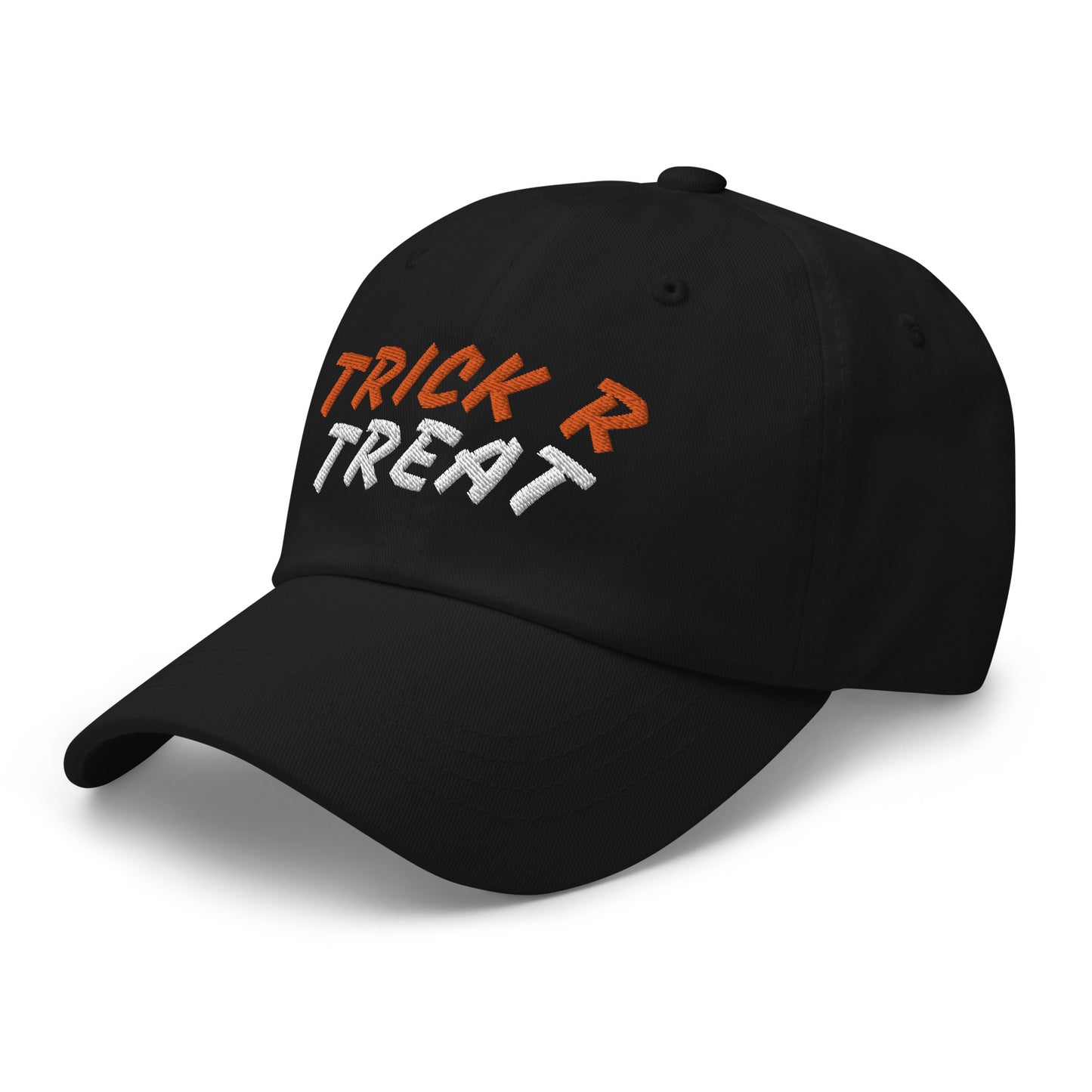 Trick R Treat Unisex Halloween Black, Orange, and White Ball Cap