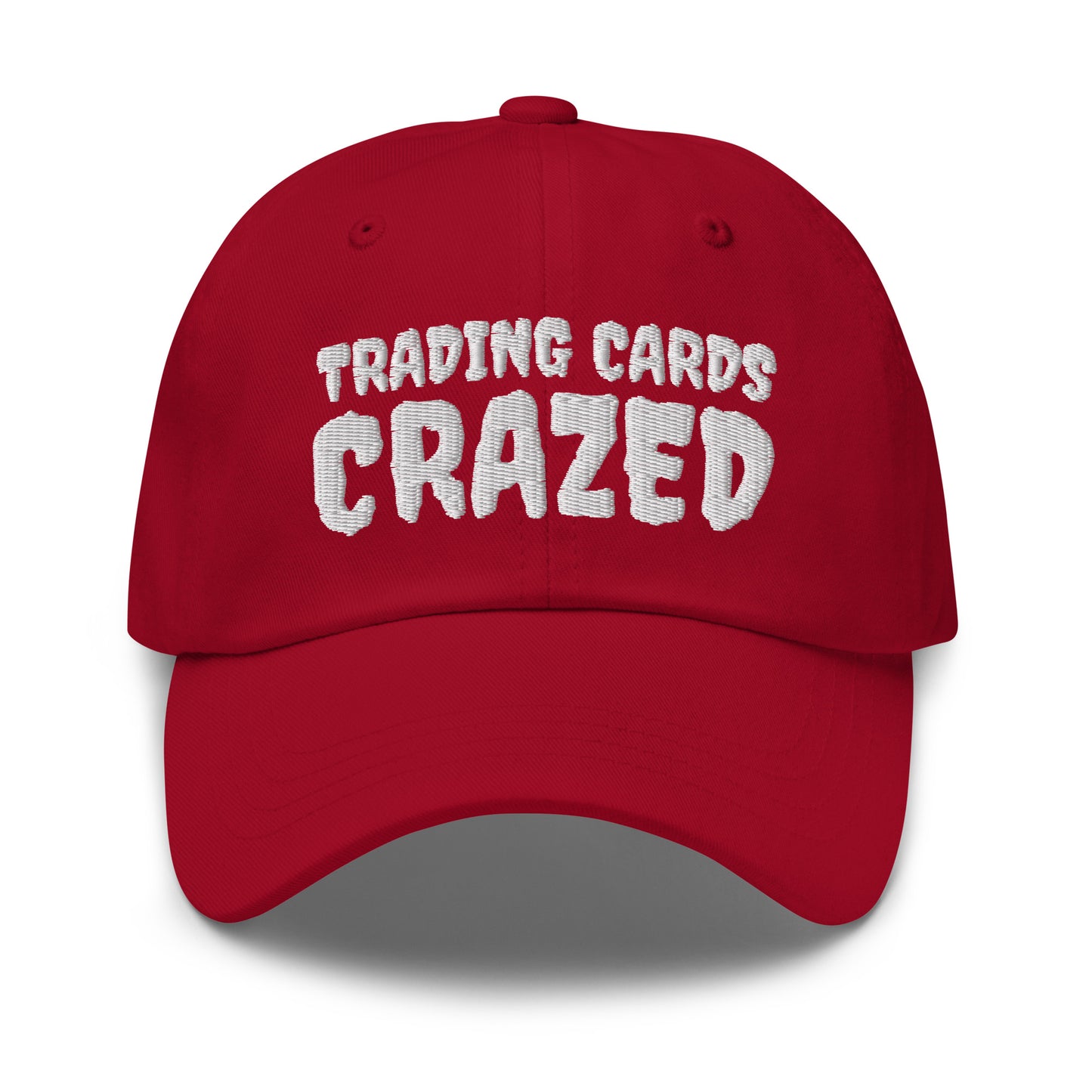 Trading Cards Crazed unisex (for men and women) cool embroidered hats are for fans who are crazy about buying, selling, and collecting them.