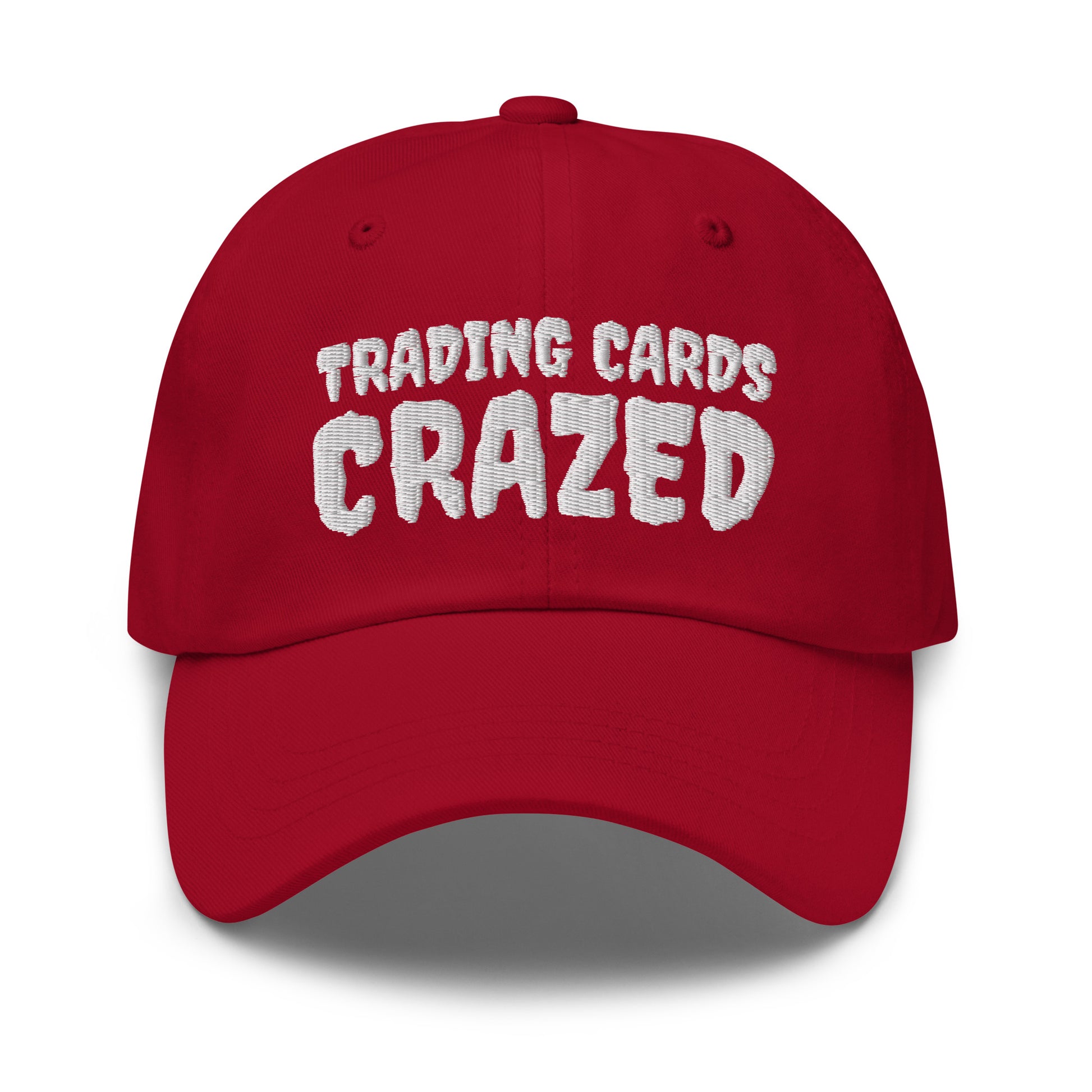 Trading Cards Crazed unisex (for men and women) cool embroidered hats are for fans who are crazy about buying, selling, and collecting them.