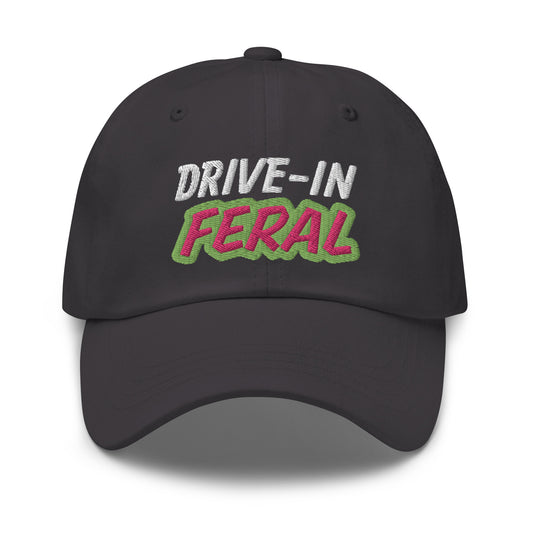 Drive-In Feral unisex cool ball caps are for moviegoers and fans who love going to drive-ins to watch outdoor films in their cars.