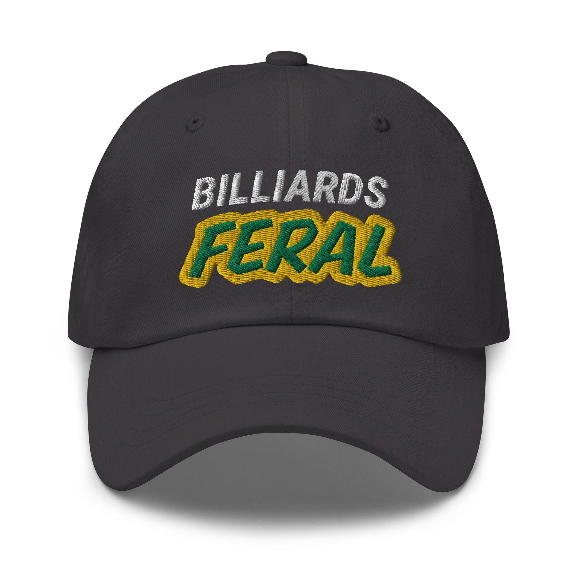 Billiards Feral sports ball caps are for players who go wild for the game and love the action on the table, and the hat makes a great gift.