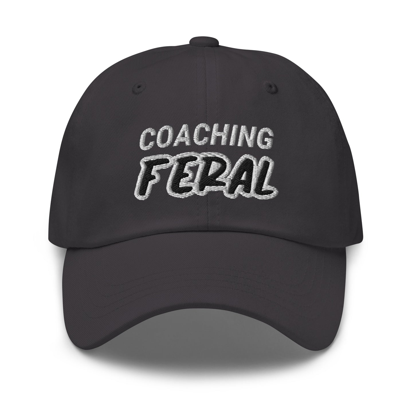 Coaching Feral sports ball caps are for all coaches who go wild for being a coach and enjoy guiding and training athletes.