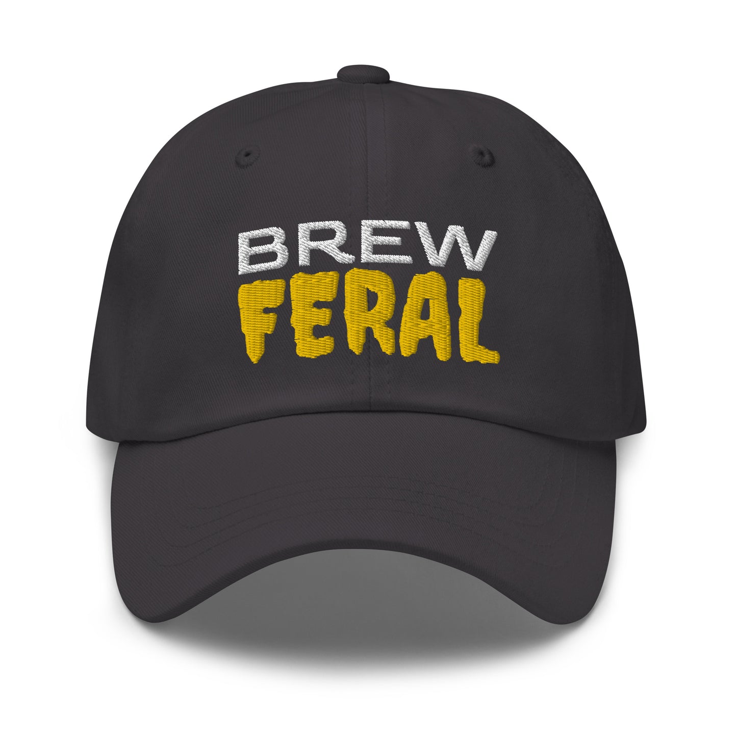 Brew Feral beer fan ball cap is for anyone who goes wild and crazy for beers, light, dark, domestic, imported, microbrew, and homebrew.