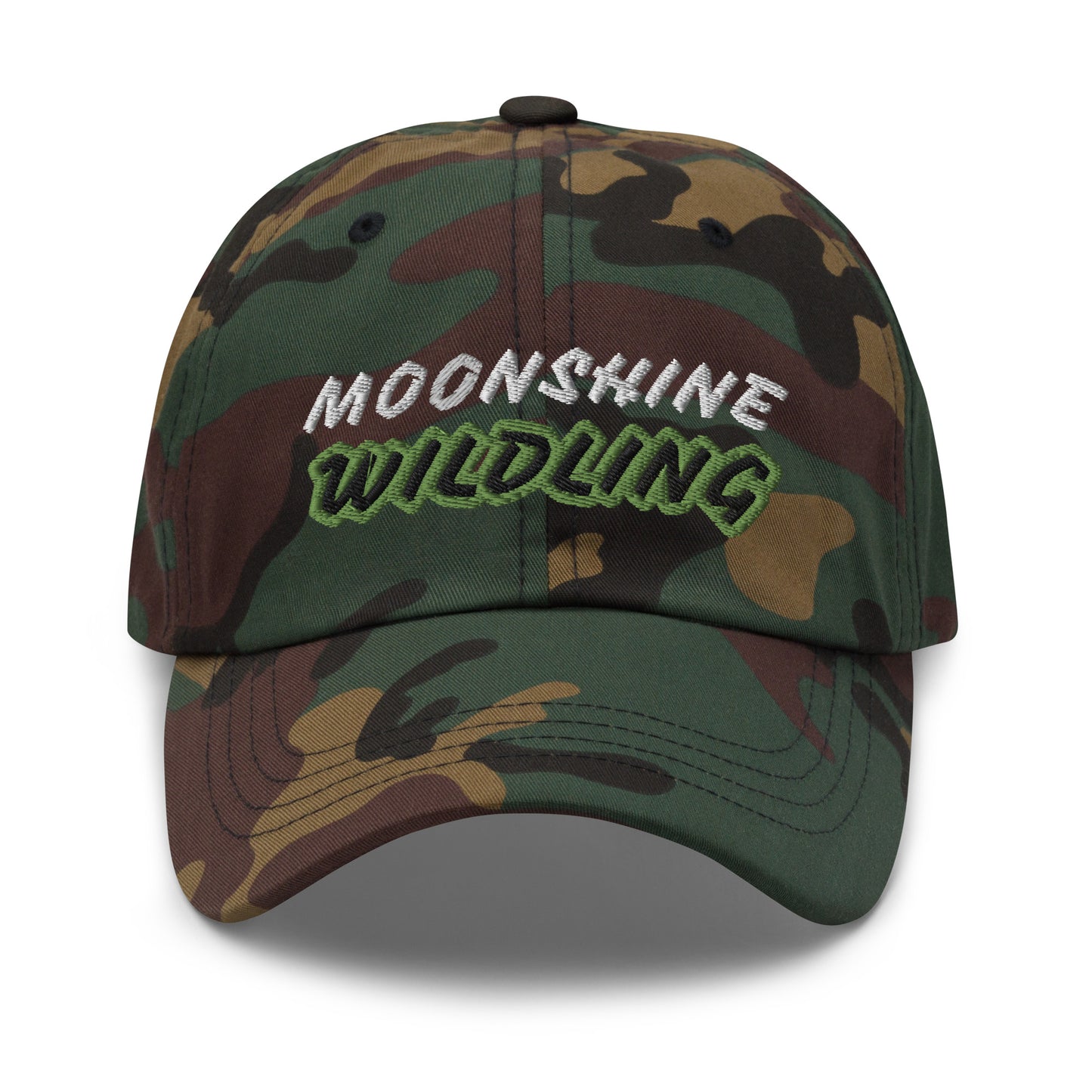 Moonshine Wildling unisex embroidered ball cap is for anyone who goes wild and crazy for drinking moonshine and appreciates its taste.