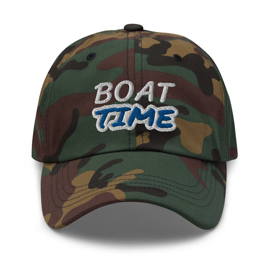 Boat Time unisex cool embroidered ball caps are for boaters who love to be on the water for the scenery, relaxation, and fresh air.