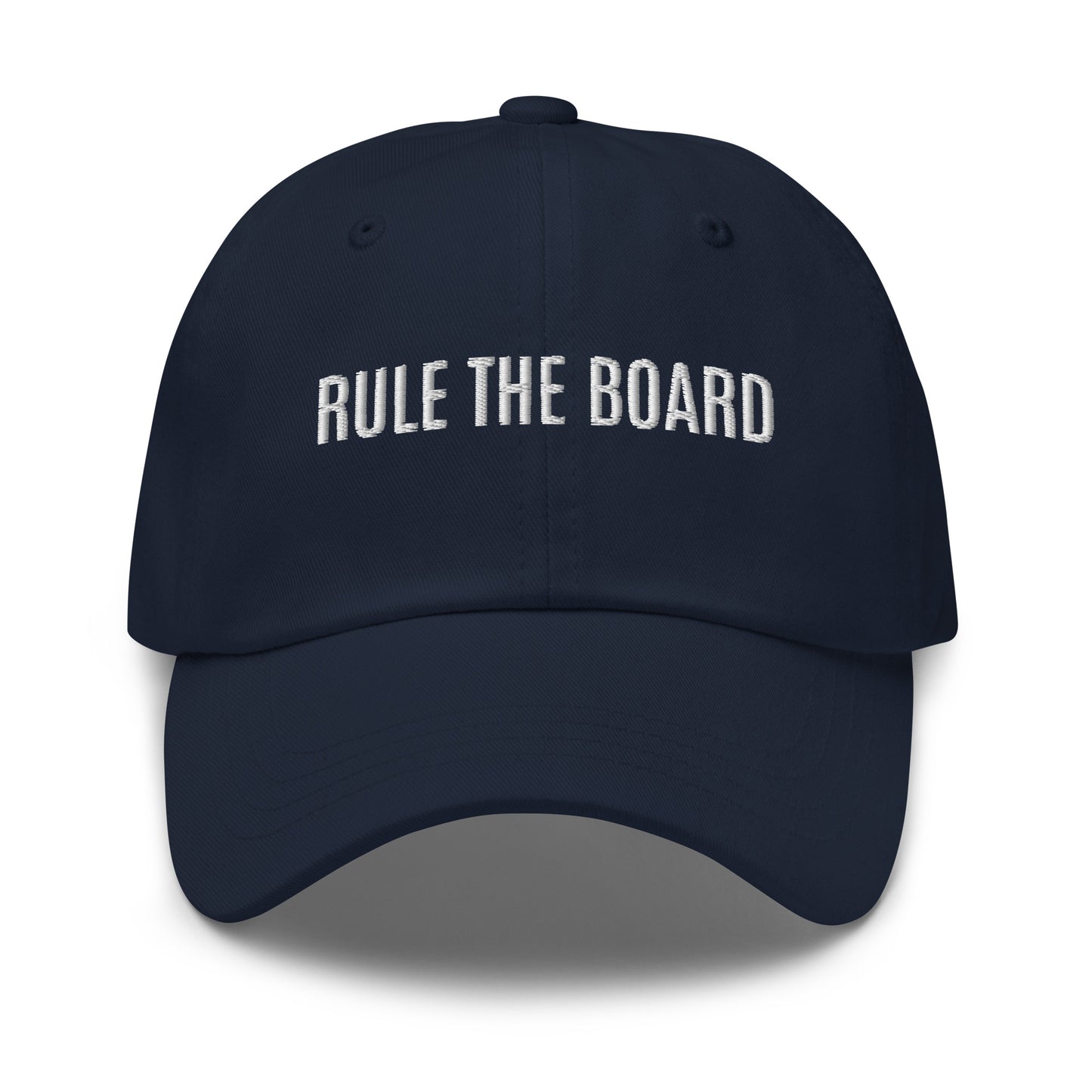 Rule The Board brand sports ball cap for skateboarders and surfers who push themselves to be the best.