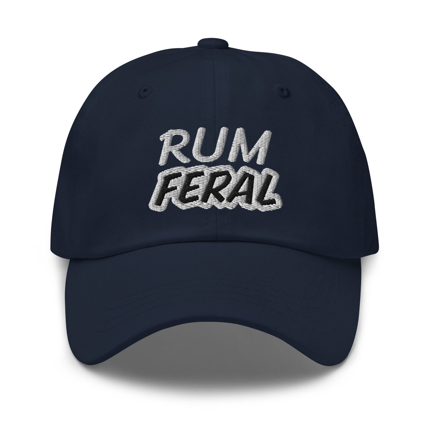 Rum Feral unisex embroidered ball cap is for anyone who goes wild and crazy for drinking rum and appreciates its taste.