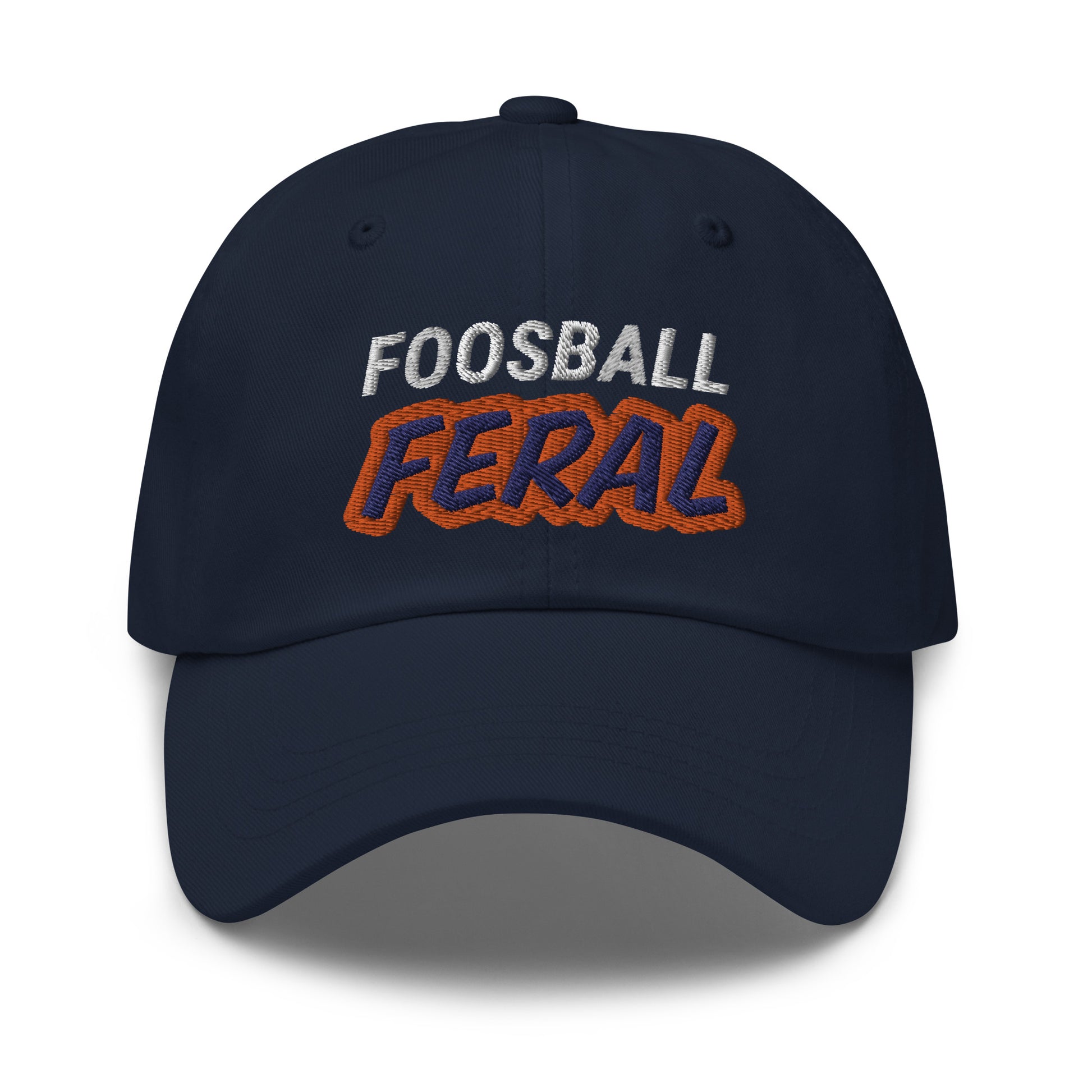 Foosball Feral embroidered ball caps are for players who love and go wild for the game, and this cool hat is designed for the avid player.