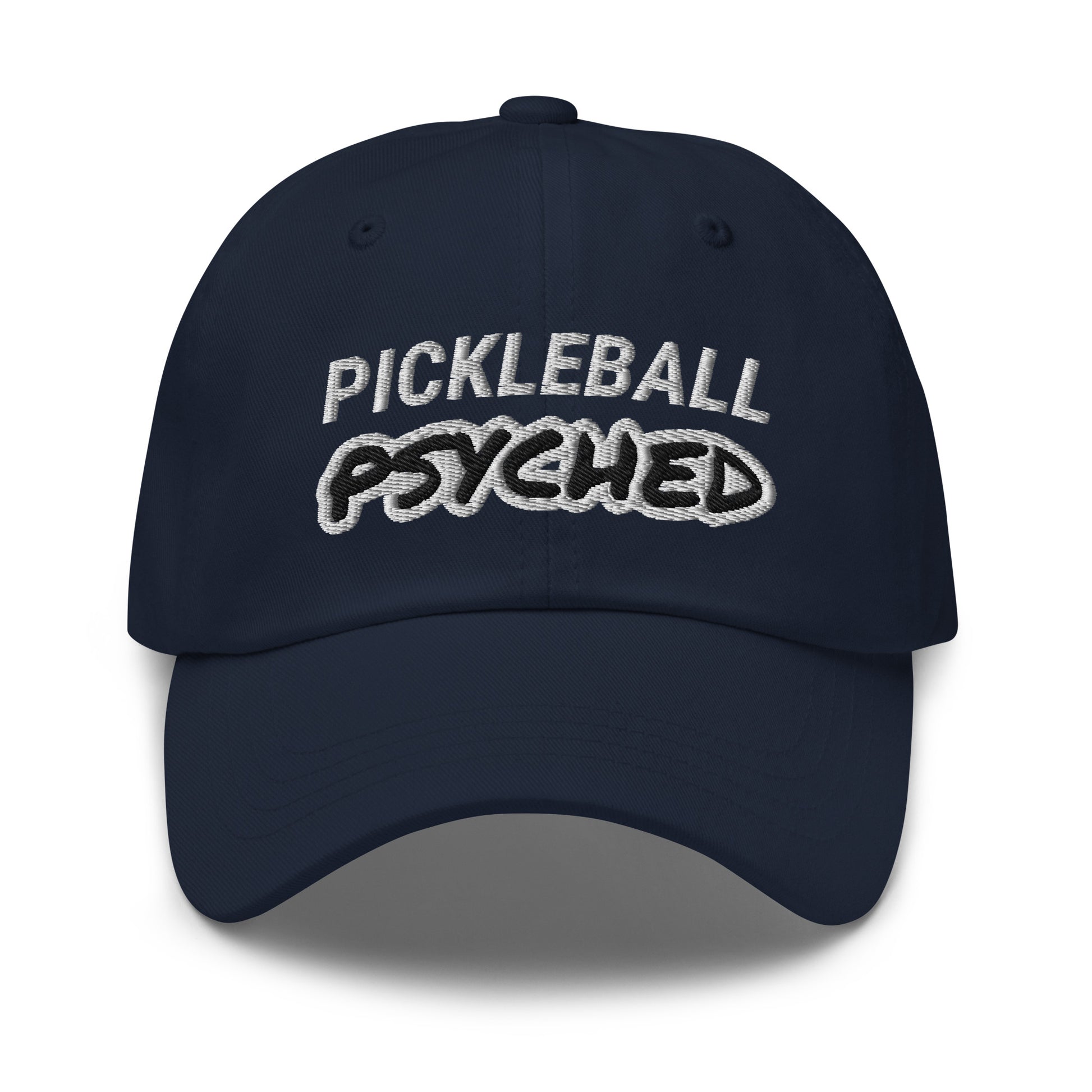 Pickleball Psyched unisex ball caps are for players who go wild and crazy for the sport and can't wait for the next game.