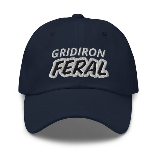 Gridiron Feral football hats are for players and fans to share how they are wild for the game and can't get enough of it.