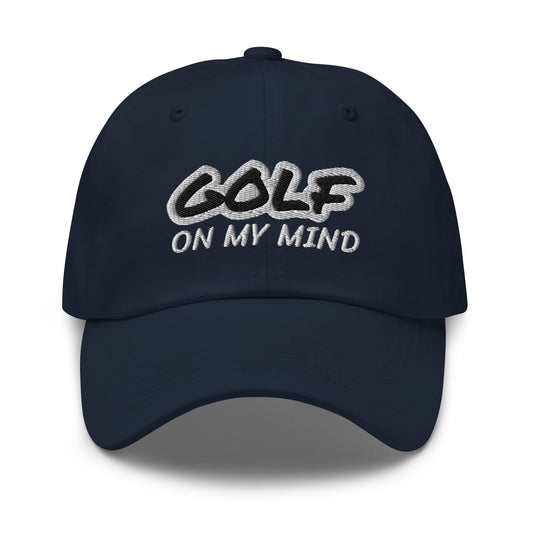 Golf On My Mind unisex golfer ball caps are for players who always think about the game and can't wait for the next 18 holes.