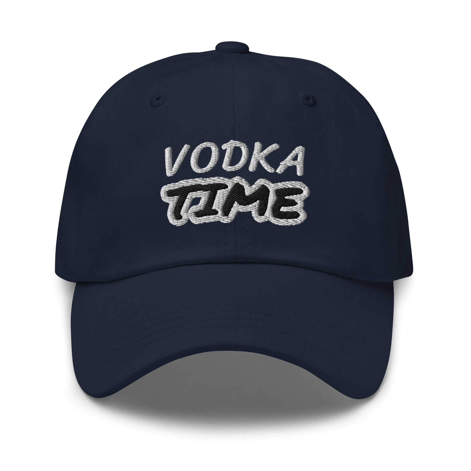 Vodka Time unisex cool embroidered drinker ball cap is for the connoisseur who loves drinking vodka and appreciates its taste. 