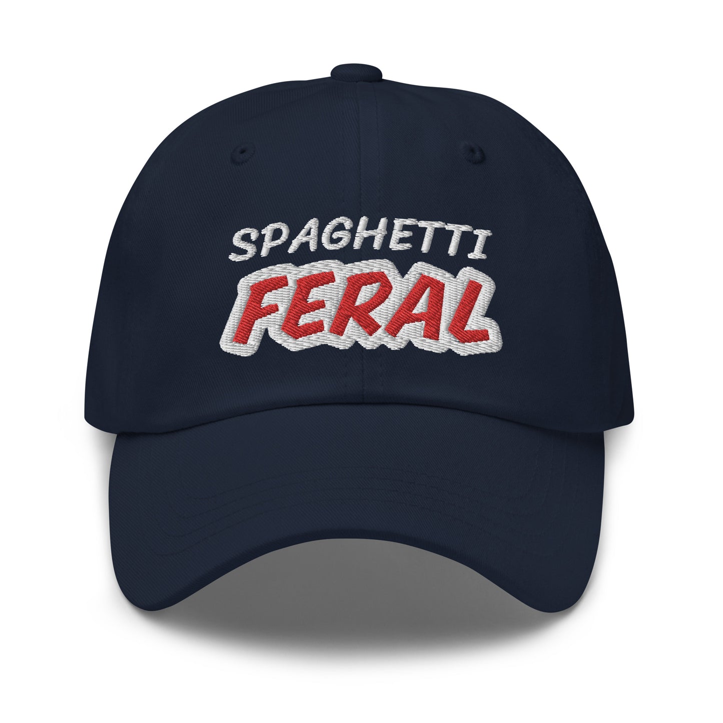 Spaghetti Feral unisex cool embroidered hat is for people who love and go wild and crazy for eating it anytime for lunch or dinner.