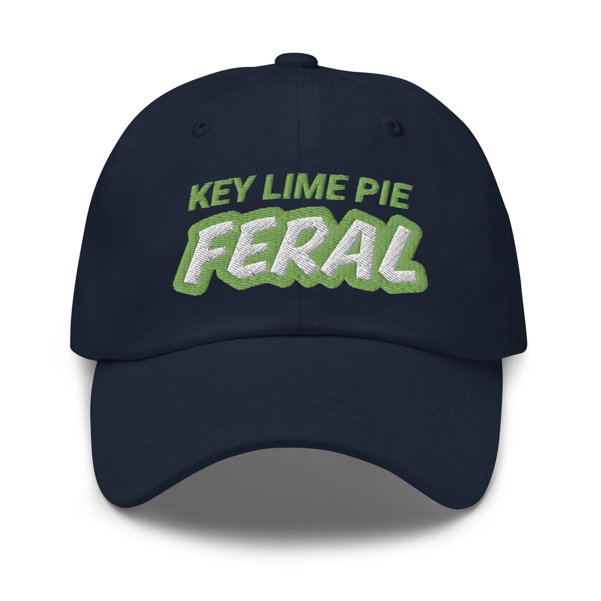 Key Lime Pie Feral unisex cool embroidered hat is for people who love and go wild and crazy for eating the yummy Florida sweet dessert.