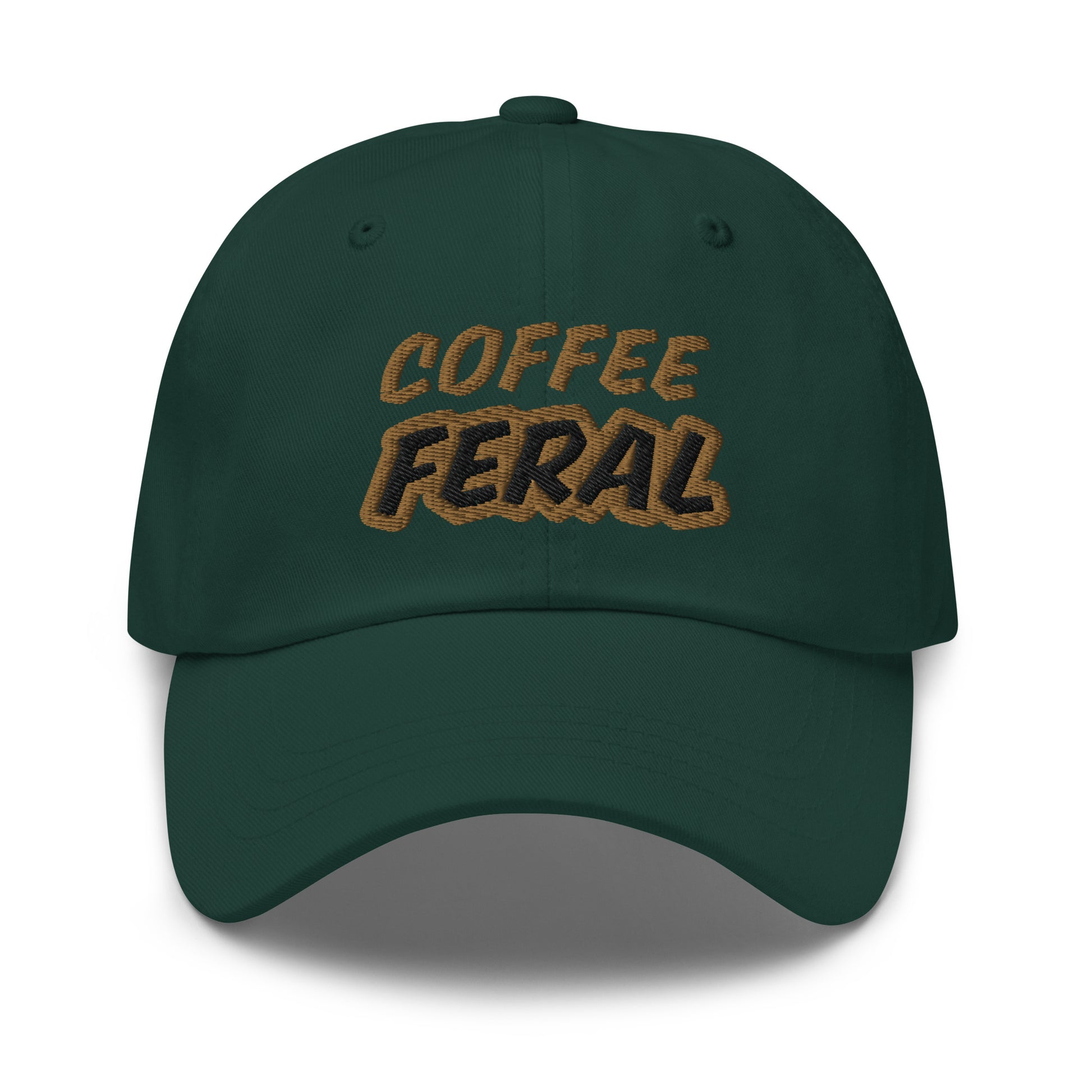 Coffee Feral Hat is for anyone who craves and goes wild and crazy for drinking java hot or cold with ice daily and several times a day.