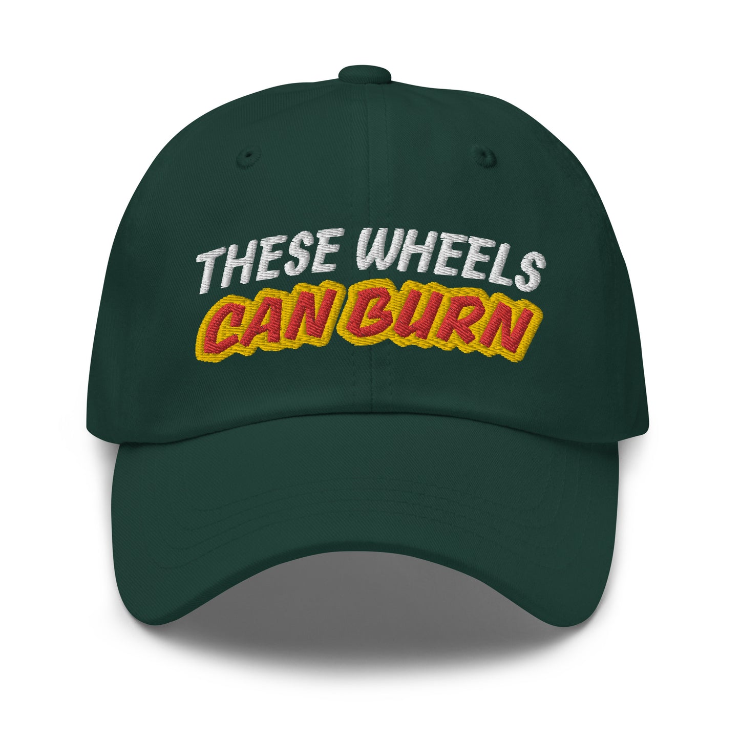 These Wheels Can Burn™ Sports Hat for Athletes and Drivers Who are Very Fast