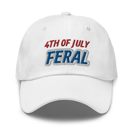 4th of July Feral ball caps are for anyone who goes wild for the holiday, festivities, and celebrating our Independence Day.